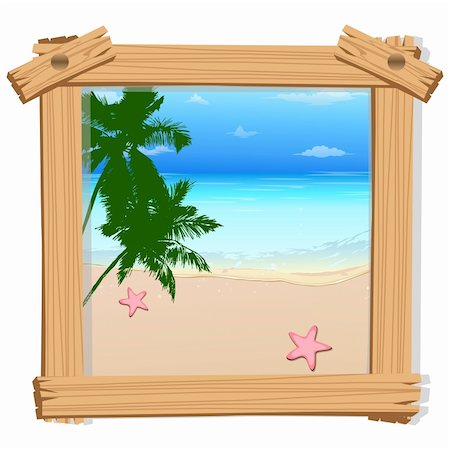 simsearch:400-03992760,k - illustration of beach view in photo frame on white background Stock Photo - Budget Royalty-Free & Subscription, Code: 400-04794481