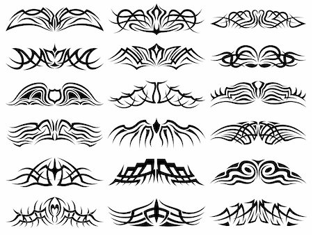 Set of tribal tattoo including Stock Photo - Budget Royalty-Free & Subscription, Code: 400-04795130