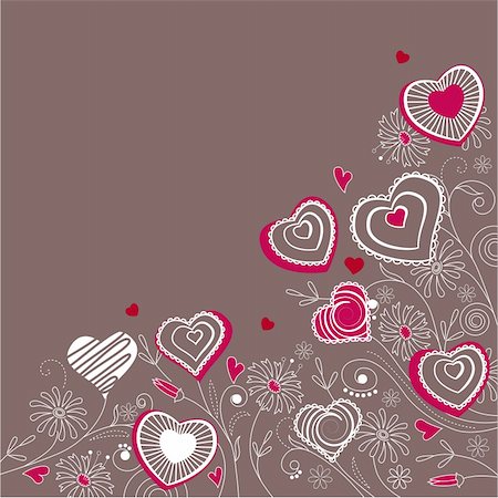 simsearch:400-04798374,k - Valentine greeting card with different red and white hearts Stock Photo - Budget Royalty-Free & Subscription, Code: 400-04795176