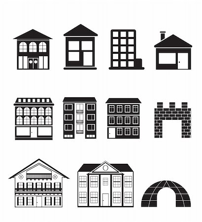 environmental business illustration - different kinds of houses and buildings - Vector Illustration Photographie de stock - Aubaine LD & Abonnement, Code: 400-04795870