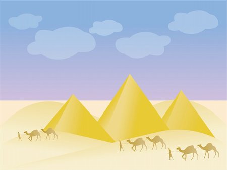 Egypt and pyramid landscape - vector illustration Stock Photo - Budget Royalty-Free & Subscription, Code: 400-04796534