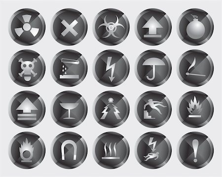 exploding electricity - danger signs and icons - vector icon set Stock Photo - Budget Royalty-Free & Subscription, Code: 400-04796555