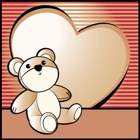 Background with bear and heart Stock Photo - Budget Royalty-Free & Subscription, Code: 400-04796558