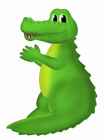 dinosaurs toy kids - Illustration of cute smiling crocodile over white Stock Photo - Budget Royalty-Free & Subscription, Code: 400-04797189