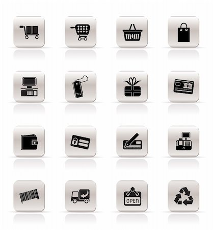 simsearch:400-05918076,k - Simple Online Shop icons - Vector Icon Set Stock Photo - Budget Royalty-Free & Subscription, Code: 400-04797281