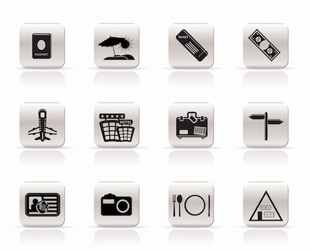 simsearch:400-07114343,k - Simple Travel and trip Icons- Vector Icon Set Stock Photo - Budget Royalty-Free & Subscription, Code: 400-04797290