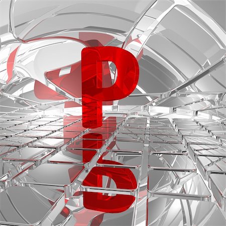 futuristic alphabets - red uppercase letter p in futuristic space - 3d illustration Stock Photo - Budget Royalty-Free & Subscription, Code: 400-04797407