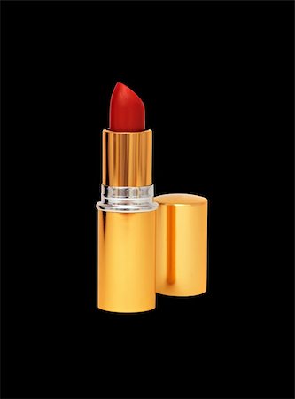 simsearch:400-05708035,k - Red lipstick isolated on black background Stock Photo - Budget Royalty-Free & Subscription, Code: 400-04797436