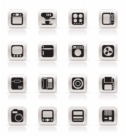simsearch:400-04790475,k - Simple Home and Office, Equipment Icons - Vector Icon Set Stock Photo - Budget Royalty-Free & Subscription, Code: 400-04797476