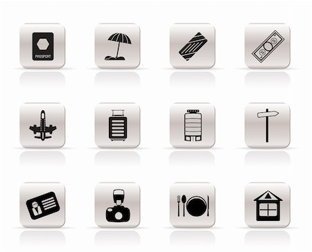 simsearch:400-07114343,k - Simple Travel, Holiday and Trip Icons -  Vector Icon Set Stock Photo - Budget Royalty-Free & Subscription, Code: 400-04797514