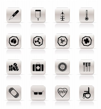 simsearch:400-04703113,k - Simple  medical themed icons and warning-signs - vector Icon Set Photographie de stock - Aubaine LD & Abonnement, Code: 400-04797515