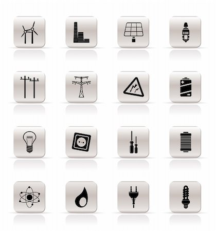 simsearch:400-04285412,k - Simple Electricity,  power and energy icons - vector icon set Stock Photo - Budget Royalty-Free & Subscription, Code: 400-04797516