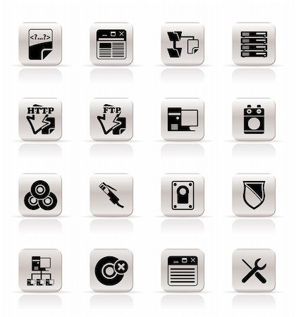 simsearch:400-04274313,k - Simple Server Side Computer icons - Vector Icon Set Stock Photo - Budget Royalty-Free & Subscription, Code: 400-04797512