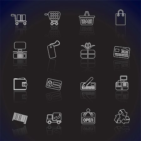 simsearch:400-05918076,k - Simple Online Shop icons - Vector Icon Set Stock Photo - Budget Royalty-Free & Subscription, Code: 400-04797523