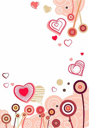 simsearch:400-04798374,k - Valentine greeting card with different red hearts Stock Photo - Budget Royalty-Free & Subscription, Code: 400-04798371