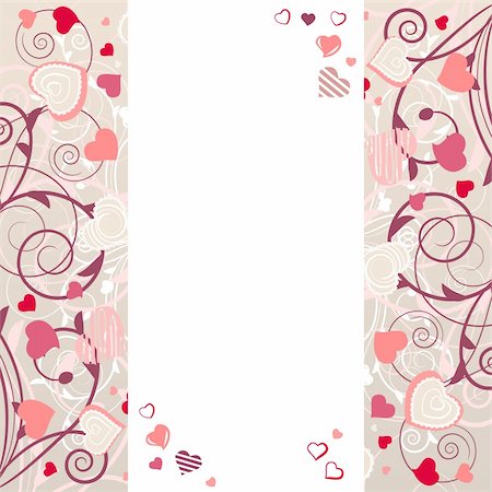 simsearch:400-04798374,k - Growing stylized hearts on romantic white frame Stock Photo - Budget Royalty-Free & Subscription, Code: 400-04798755