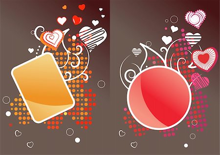 simsearch:400-05248524,k - Two different labels with floral elements and hearts Stock Photo - Budget Royalty-Free & Subscription, Code: 400-04798756