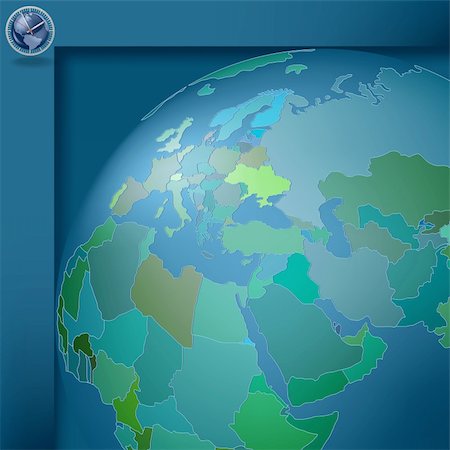 simsearch:400-07977470,k - dark blue background with globe and clock Stock Photo - Budget Royalty-Free & Subscription, Code: 400-04799026