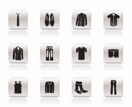 man fashion and clothes icons - vector icon set Stock Photo - Budget Royalty-Free & Subscription, Code: 400-04799429