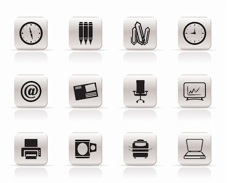 simsearch:400-05918073,k - Business and Office tools icons  vector icon set Photographie de stock - Aubaine LD & Abonnement, Code: 400-04799483