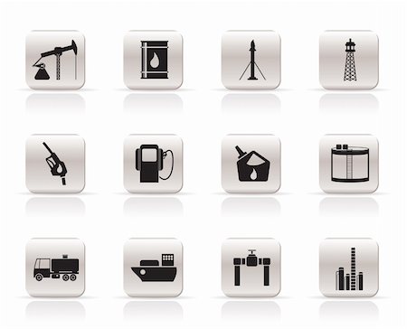 Oil and petrol industry icons - vector icon set Stock Photo - Budget Royalty-Free & Subscription, Code: 400-04799492