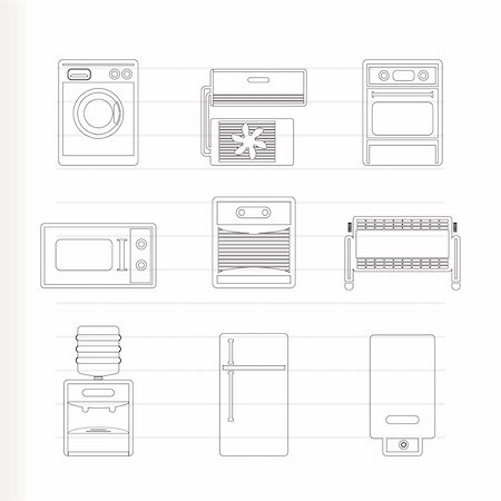 fridge tool - Home electronics and equipment icons - vector icon set Stock Photo - Budget Royalty-Free & Subscription, Code: 400-04790475