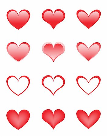 simsearch:400-05891430,k - set of the beautiful red love hearts Stock Photo - Budget Royalty-Free & Subscription, Code: 400-04790694