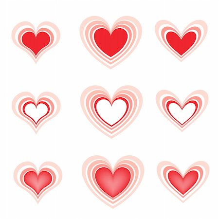 simsearch:400-05891430,k - set of the beautiful red love hearts Stock Photo - Budget Royalty-Free & Subscription, Code: 400-04790695