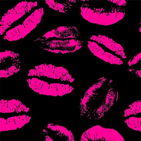 simsearch:400-04080513,k - Seamless kiss vector - lipstick pink design elements - change color if you want. EPS 8 vector file included Stock Photo - Budget Royalty-Free & Subscription, Code: 400-04790693