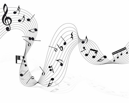 Vector musical notes staff background for design use Stock Photo - Budget Royalty-Free & Subscription, Code: 400-04790748