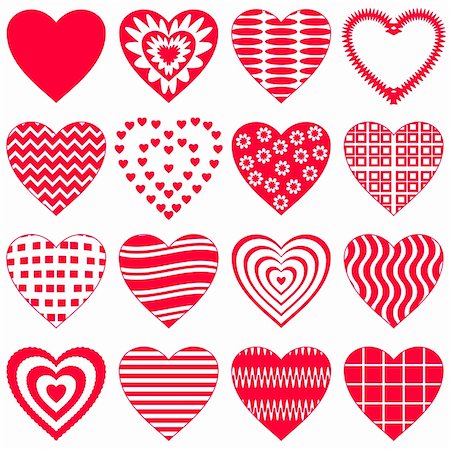 simsearch:400-05891430,k - Valentine vector heart, love symbol, pattern, set pictogram Stock Photo - Budget Royalty-Free & Subscription, Code: 400-04790974