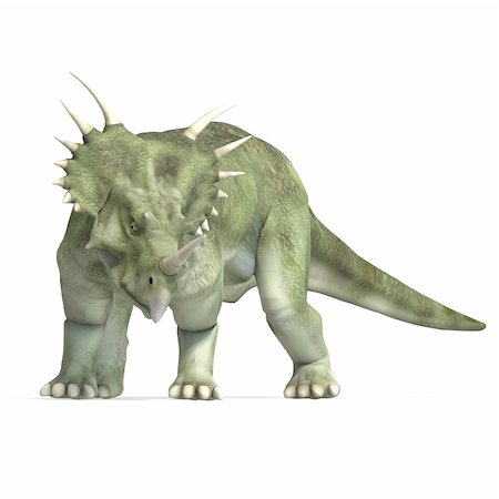 Dinosaur Styracosaurus. 3D rendering with clipping path and shadow over white Stock Photo - Budget Royalty-Free & Subscription, Code: 400-04792571