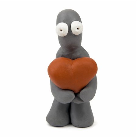 simsearch:400-06100432,k - Plasticine man with heart in love Stock Photo - Budget Royalty-Free & Subscription, Code: 400-04793109