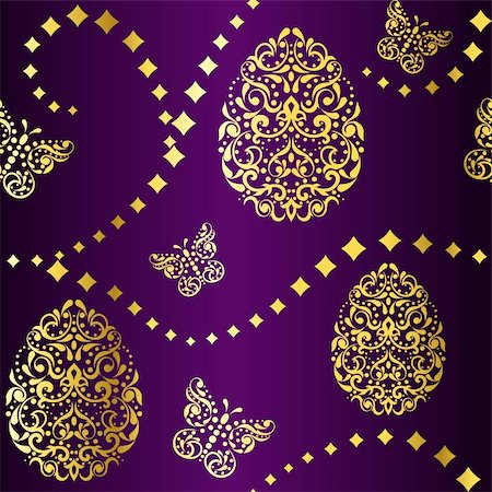 Vintage seamless background with intricate easter egg design. Graphics are grouped and in several layers for easy editing. The file can be scaled to any size. Foto de stock - Super Valor sin royalties y Suscripción, Código: 400-04793348