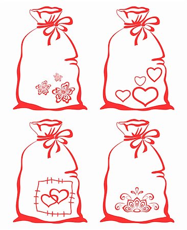 simsearch:400-05891430,k - Valentine love symbols on bags, pictogram set, isolated Stock Photo - Budget Royalty-Free & Subscription, Code: 400-04793419