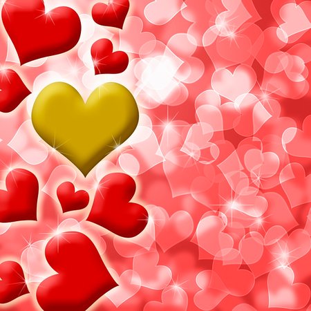 simsearch:400-05719371,k - Happy Valentines Day Heart of Gold Blurred Defocused Background Illustration Stock Photo - Budget Royalty-Free & Subscription, Code: 400-04793728