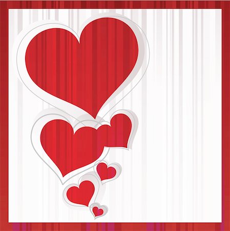 simsearch:400-07216352,k - Vector illustrations - red hearts Photographie de stock - Aubaine LD & Abonnement, Code: 400-04806103