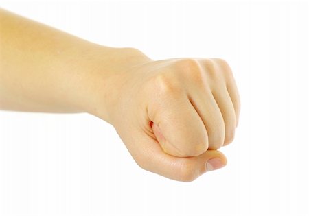 simsearch:400-06172579,k - clenched fist isolated on the white Stock Photo - Budget Royalty-Free & Subscription, Code: 400-04806433
