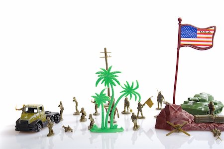 plastic toy soldier photo on the white background Stock Photo - Budget Royalty-Free & Subscription, Code: 400-04806627