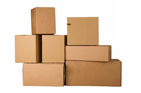 Brown different cardboard boxes arranged in stack Stock Photo - Budget Royalty-Free & Subscription, Code: 400-04806831