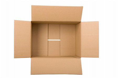 open corrugated cardboard box on white background Stock Photo - Budget Royalty-Free & Subscription, Code: 400-04806832
