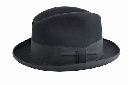 simsearch:400-05287348,k - black vintage hat, gentleman icon, on white background Stock Photo - Budget Royalty-Free & Subscription, Code: 400-04806997
