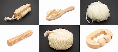 Set of items for a sauna on a white and black backgrounds Photographie de stock - Aubaine LD & Abonnement, Code: 400-04807503