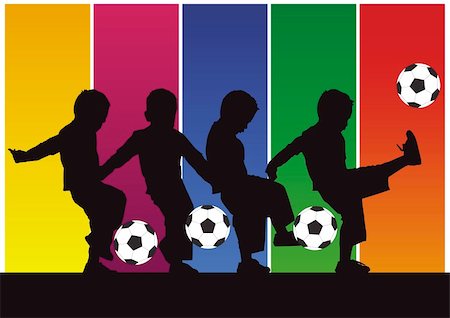 Vector abstract silhouette of a boy playing soccer Stock Photo - Budget Royalty-Free & Subscription, Code: 400-04809316