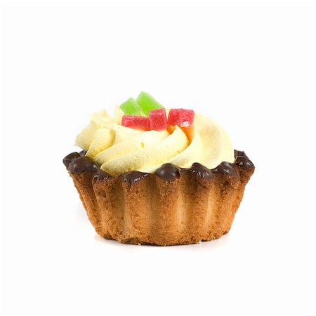 simsearch:400-05173009,k - fresh fruit jelly cupcake isolated on white and cherry Stock Photo - Budget Royalty-Free & Subscription, Code: 400-04809965