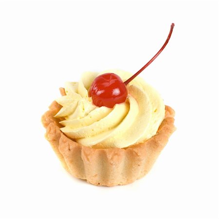 simsearch:400-05173009,k - fresh baked cherry cupcake isolated on white and cherry Stock Photo - Budget Royalty-Free & Subscription, Code: 400-04809962