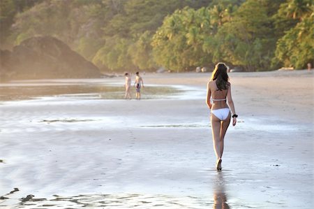 Young beautiful on a beach. One. Coast Pacific of ocean in Costa Rica. Stock Photo - Budget Royalty-Free & Subscription, Code: 400-04800323