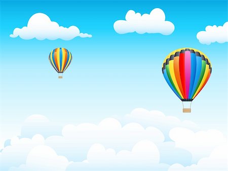 simsearch:400-06642893,k - blue sky and hot-air balloon Foto de stock - Super Valor sin royalties y Suscripción, Código: 400-04800342