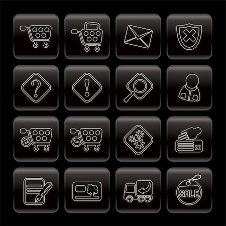 simsearch:400-05918076,k - Online Shop Icons - Vector Icon Set Stock Photo - Budget Royalty-Free & Subscription, Code: 400-04800351