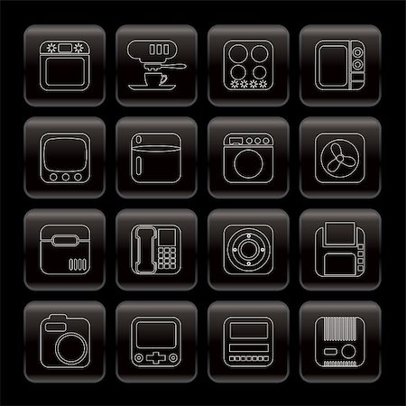 simsearch:400-04790475,k - Line Home and Office, Equipment Icons - Vector Icon Set Stock Photo - Budget Royalty-Free & Subscription, Code: 400-04800367